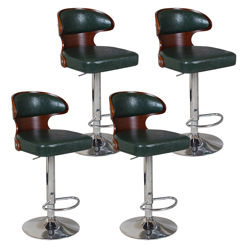 Modern Backrest Liftable Stool Steel Household Bar Stool with Cushion and Pedal