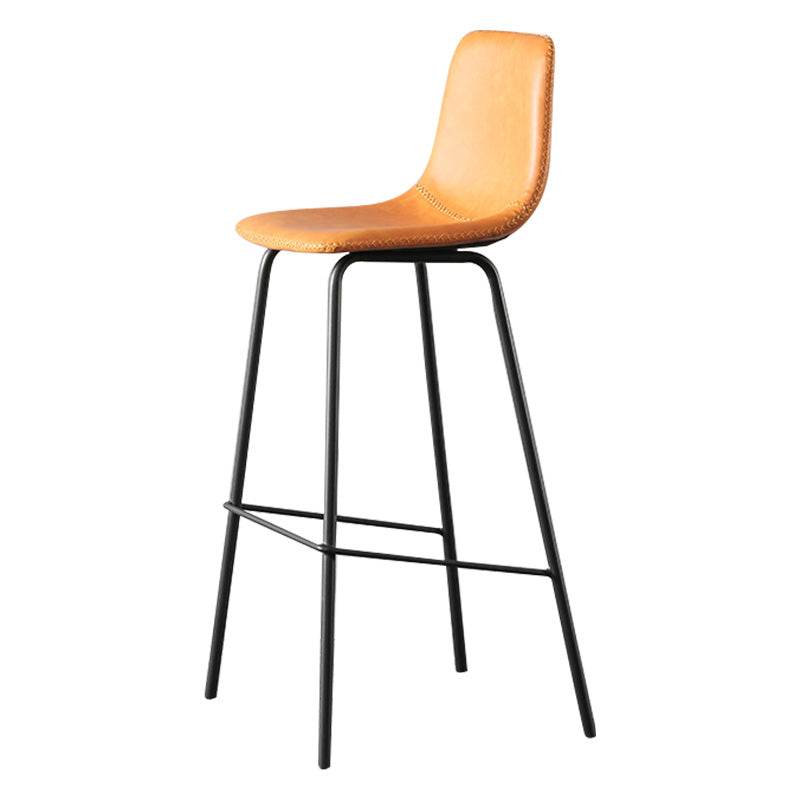 Barhocker aus Kunstleder für den Innenbereich, moderner, armloser Barstuhl mit niedriger Rückenlehne und Eimer