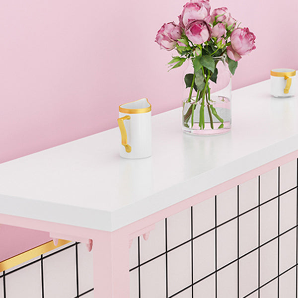 Café und Breakroom Moderne Pub/Stangentisch Rechteck Footstütze Pink Stangenhöhe Pubtisch Tisch