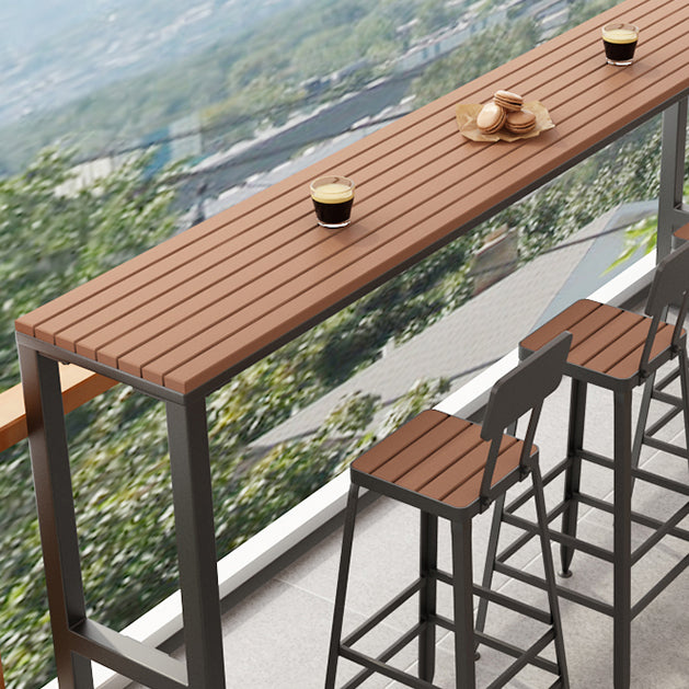 Mesa de reposapiés de madera al aire libre/mesa de pub rectangle bistro bar de altura de altura de la barra