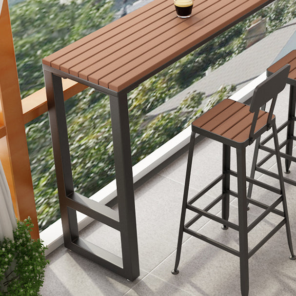 Mesa de reposapiés de madera al aire libre/mesa de pub rectangle bistro bar de altura de altura de la barra