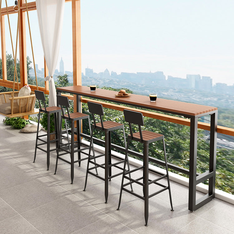 Mesa de reposapiés de madera al aire libre/mesa de pub rectangle bistro bar de altura de altura de la barra