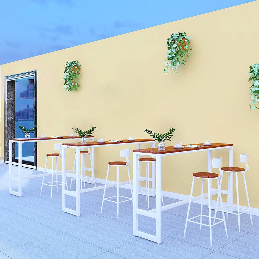 Mesa de reposapiés de madera al aire libre/mesa de pub rectangle bistro bar de altura de altura de la barra