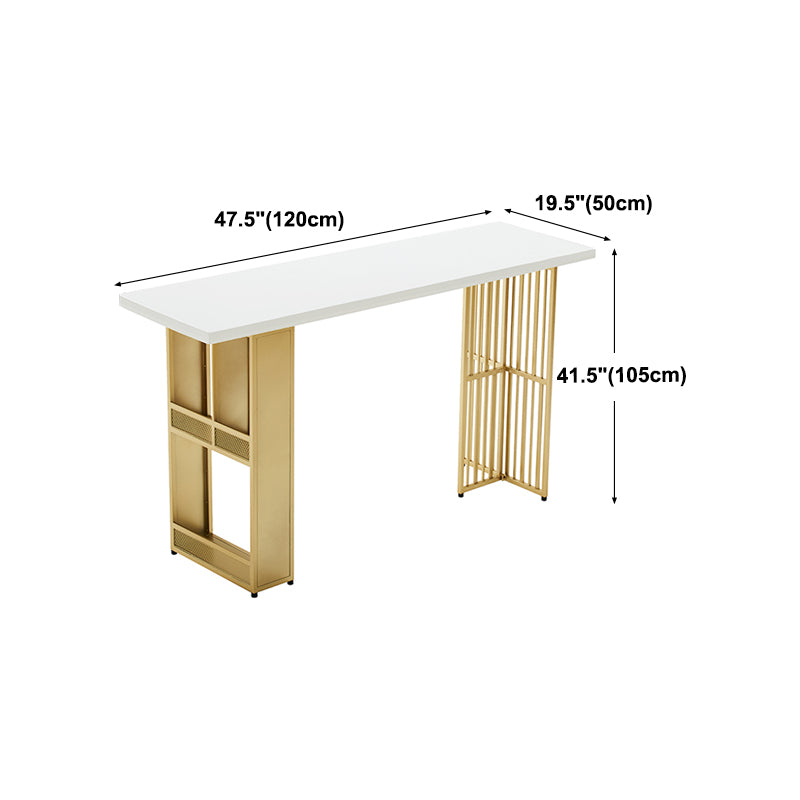 Tavolo da bar in glam rettangolo di pino pub in metallo interno tavolo da pranzo a doppio piedistallo con scaffale