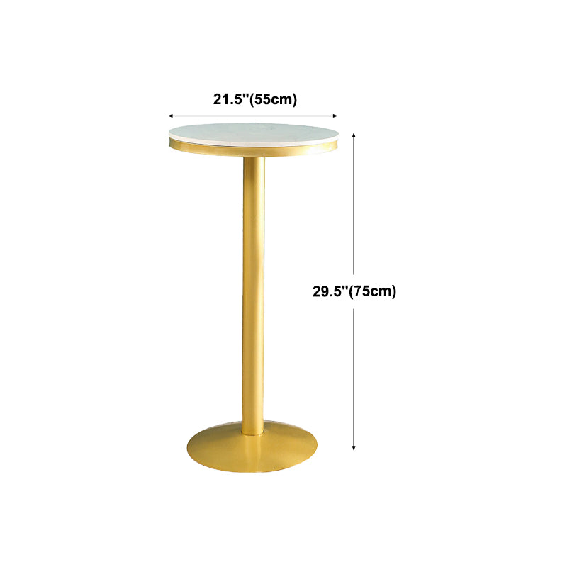 Tavolo da bar in glam in ferro d'oro bianco 21,6 "w tavolo da bistrot top rotondo per rottura