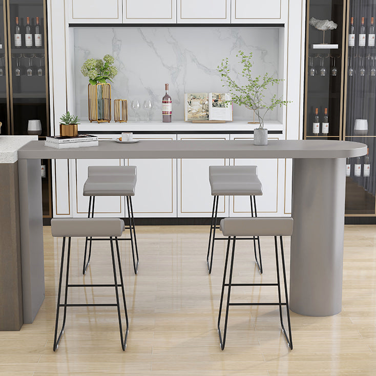 42-inch Height Cocktail Bar Table Industrial Style Wood Rounded Corners Top Bar Table