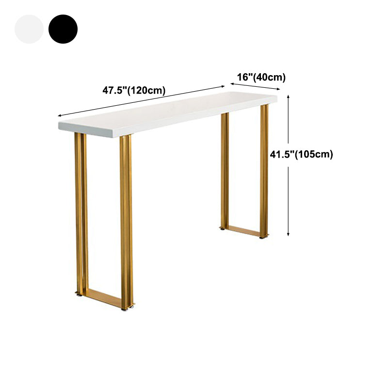 Dining Room Wood Top Counter Table Gold Base 42-inch Glam Style Bar Table