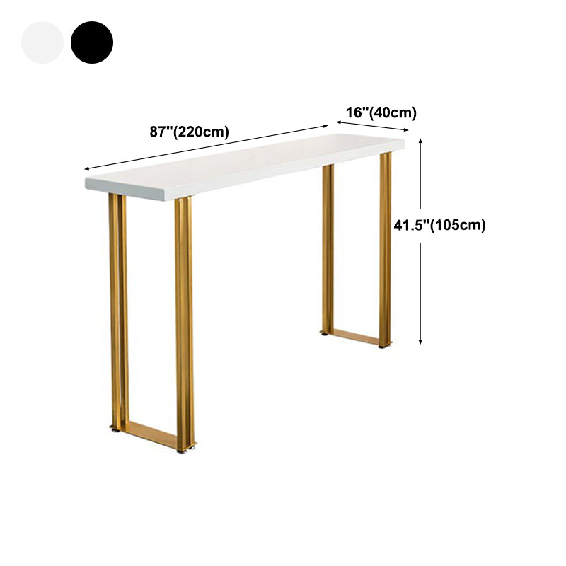 Dining Room Wood Top Counter Table Gold Base 42-inch Glam Style Bar Table