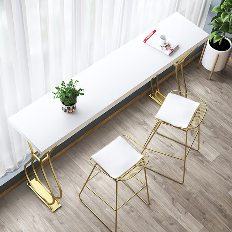 Glam Style 42-inch Height Bar Table Wood Top Pub Table for Living Room