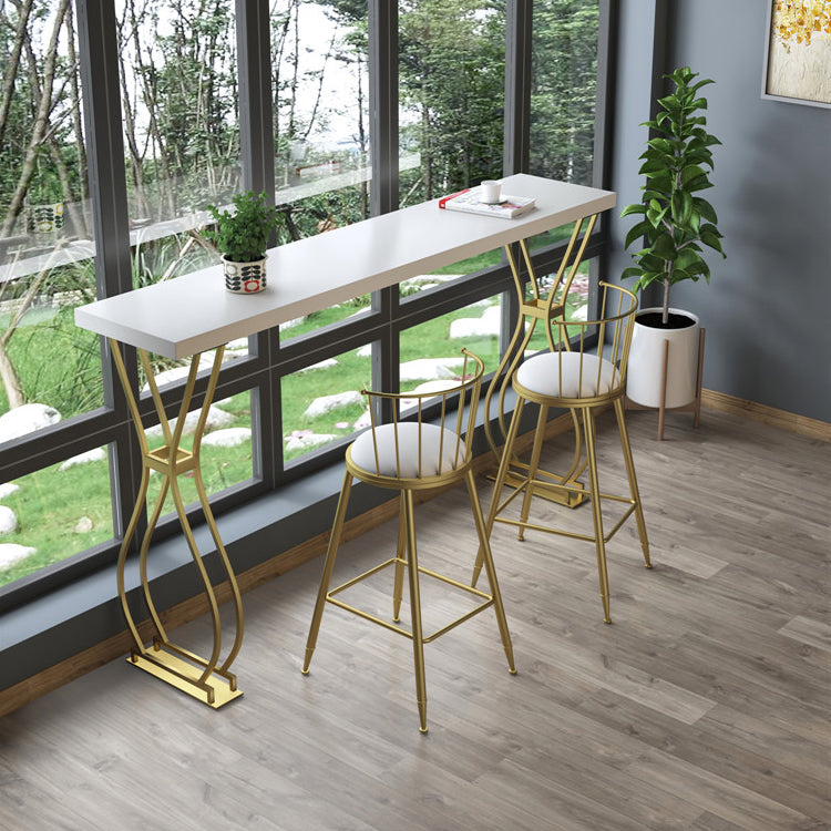 Glam Style 42-inch Height Bar Table Wood Top Pub Table for Living Room