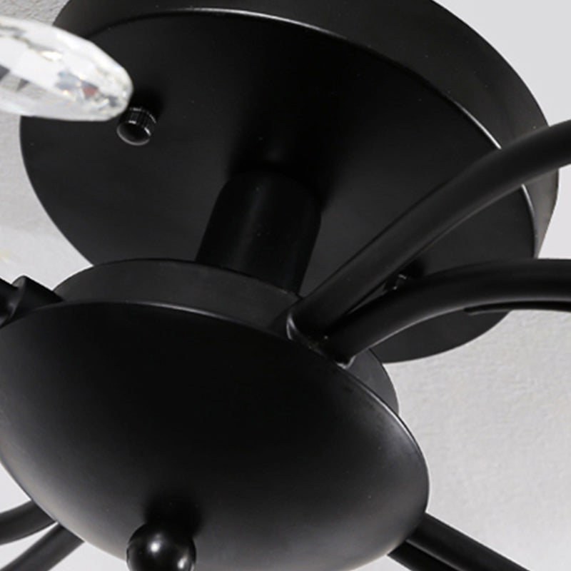 Black Flush Mounted Lamp Simple Style Glass Cone Ceiling Light Fixture