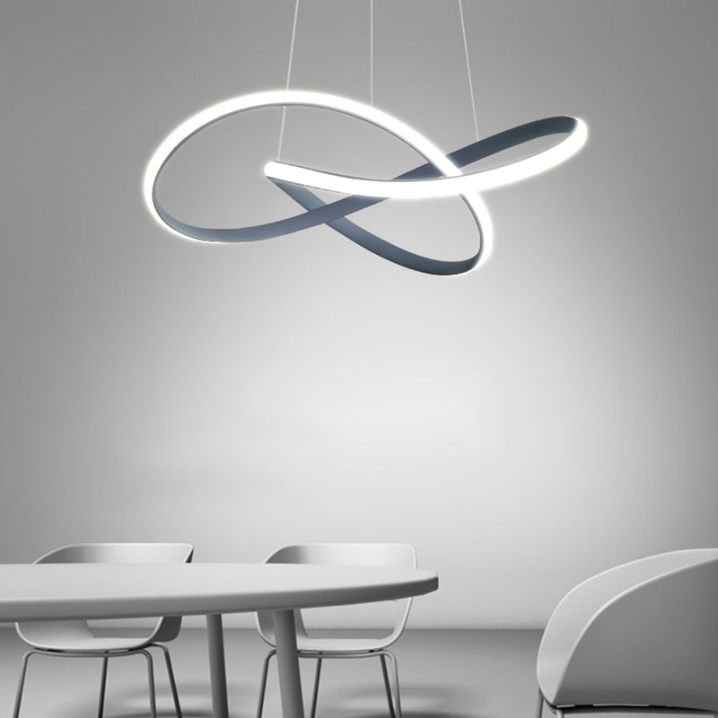 Linear Shape Chandelier Lamp Modern Single Light LED Hanging Light for Bedroom