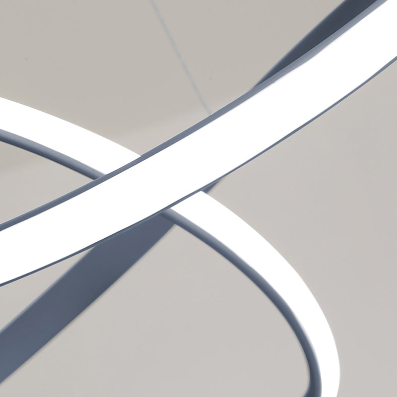 Linear Shape Chandelier Lamp Modern Single Light LED Hanging Light for Bedroom