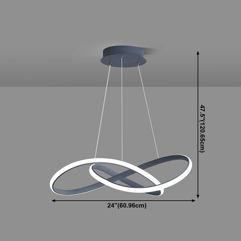 Linear Shape Chandelier Lamp Modern Single Light LED Hanging Light for Bedroom