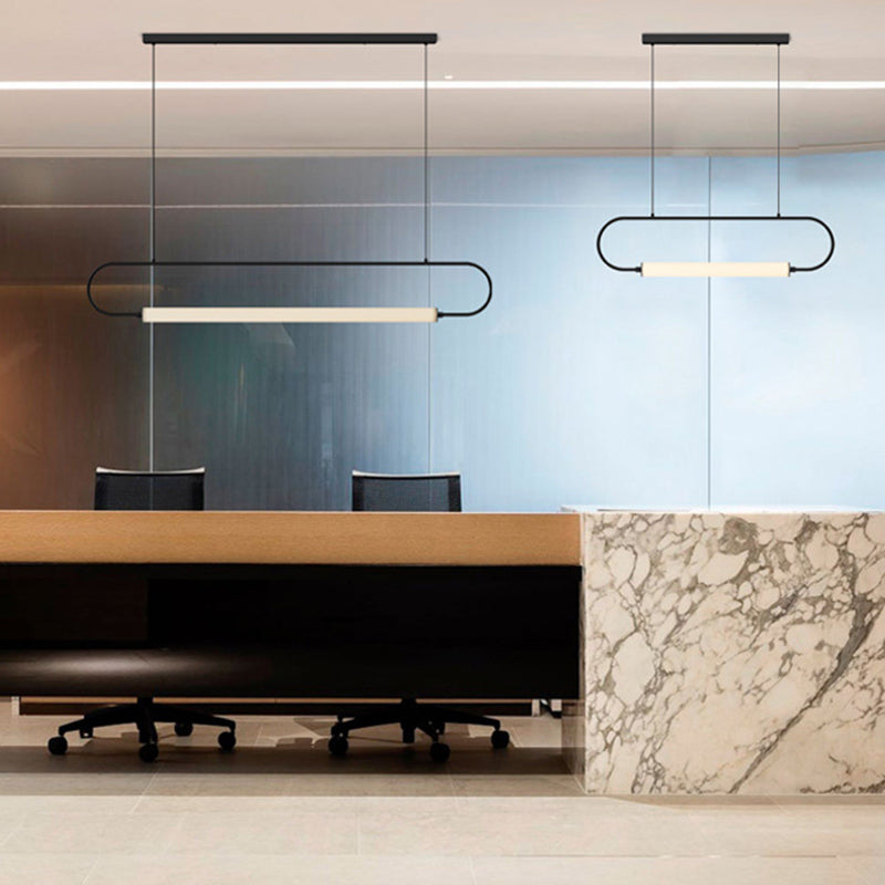 Lineal colgante isla luz contemporánea lámpara de lámpara de metal lámpara para comedor