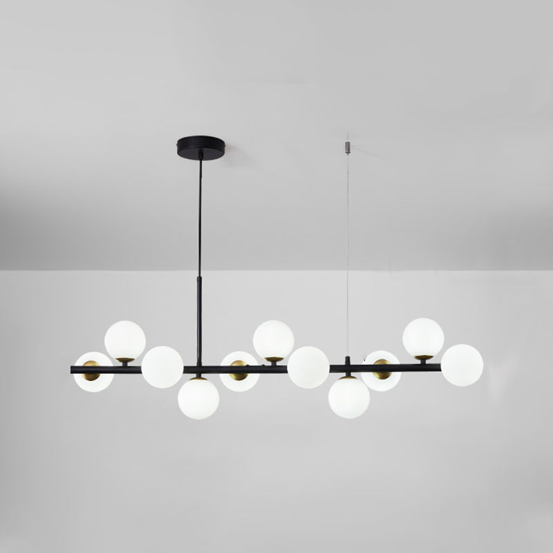 Moderne Insel Leichtes Multi-Head-Restaurant Hängende Lampe mit Globe Glass Shade