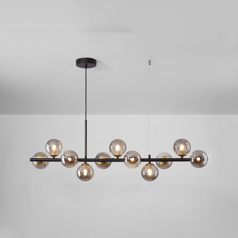 Moderne Insel Leichtes Multi-Head-Restaurant Hängende Lampe mit Globe Glass Shade