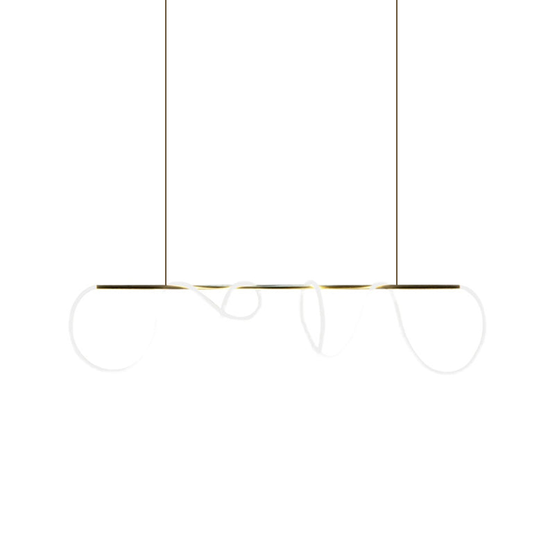 Lámpara colgante de restaurantes de 1 luz de la isla lineal moderna con sombra de gel de sílice