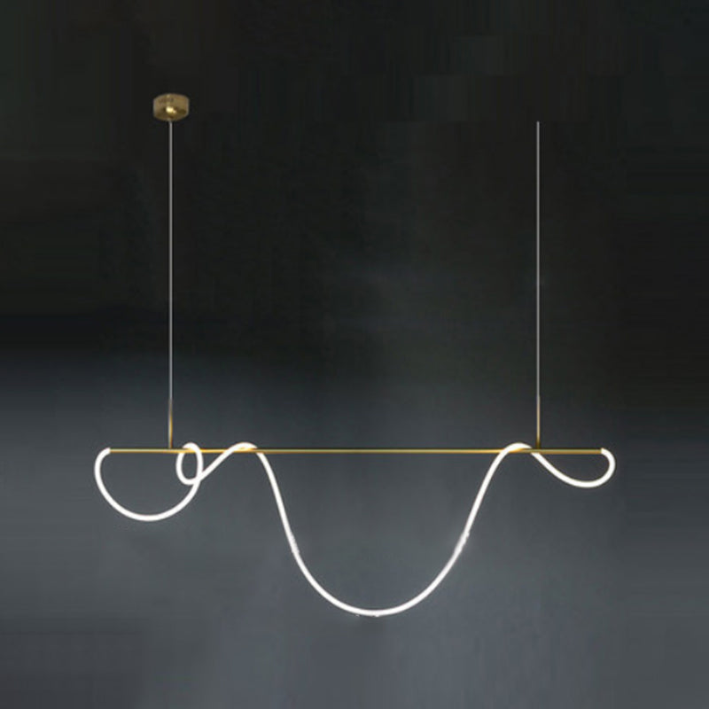 Lámpara colgante de restaurantes de 1 luz de la isla lineal moderna con sombra de gel de sílice