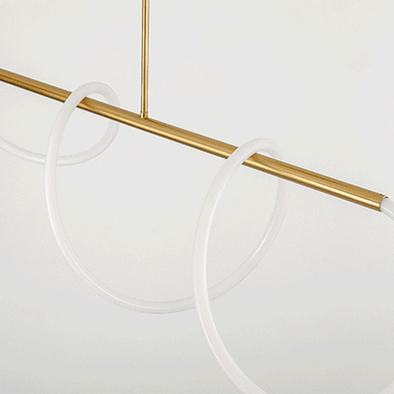 Lámpara colgante de restaurantes de 1 luz de la isla lineal moderna con sombra de gel de sílice