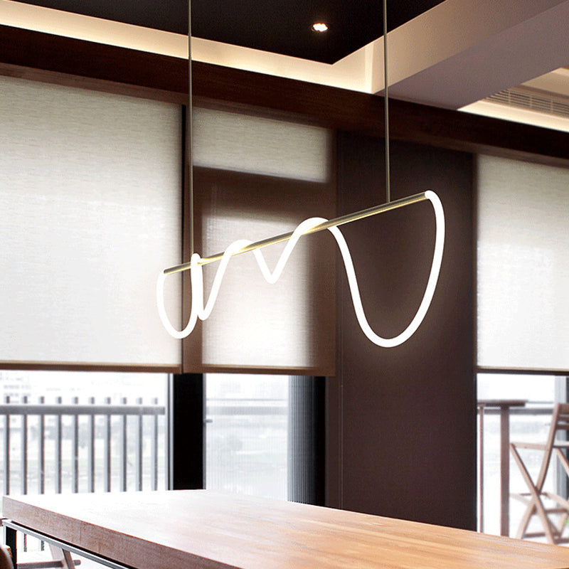 Lámpara colgante de restaurantes de 1 luz de la isla lineal moderna con sombra de gel de sílice