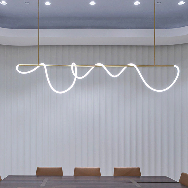 Lámpara colgante de restaurantes de 1 luz de la isla lineal moderna con sombra de gel de sílice