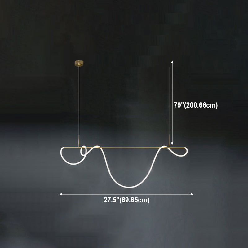 Lámpara colgante de restaurantes de 1 luz de la isla lineal moderna con sombra de gel de sílice