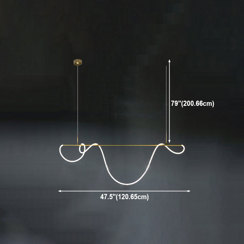 Lámpara colgante de restaurantes de 1 luz de la isla lineal moderna con sombra de gel de sílice