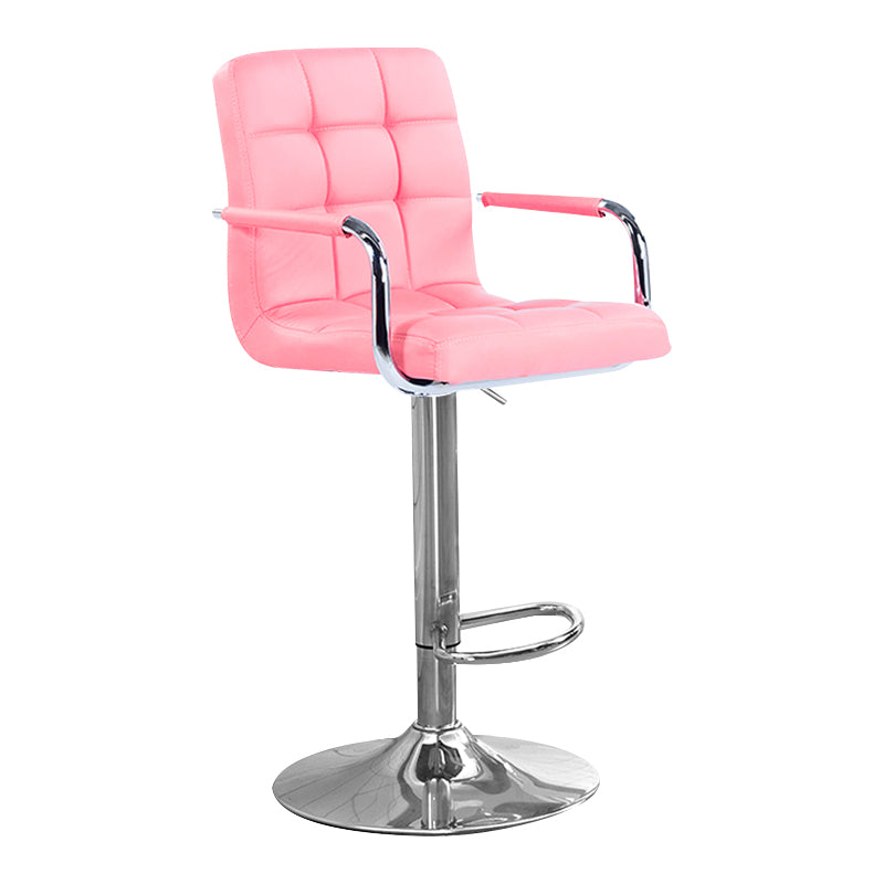 Taburete elevable con respaldo moderno, taburete de bar de acero para el hogar con cojín