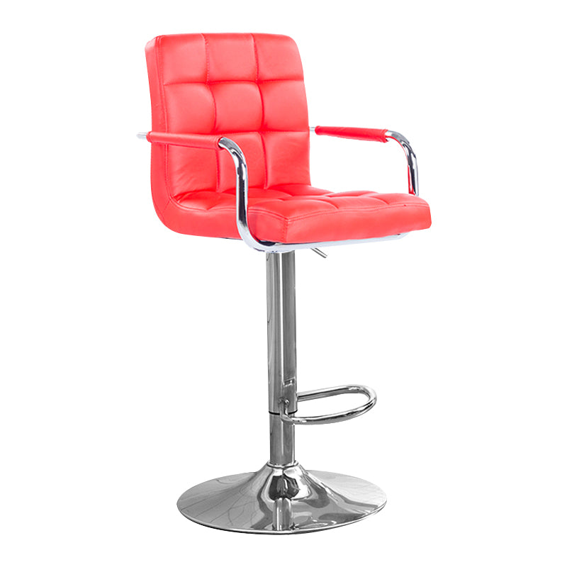 Taburete elevable con respaldo moderno, taburete de bar de acero para el hogar con cojín