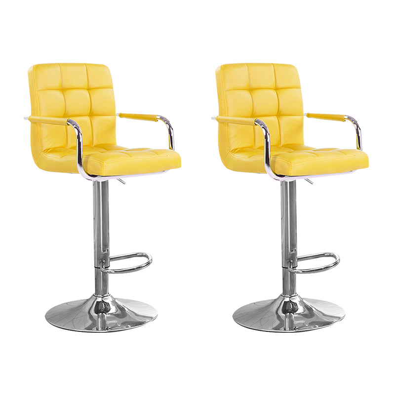 Taburete elevable con respaldo moderno, taburete de bar de acero para el hogar con cojín