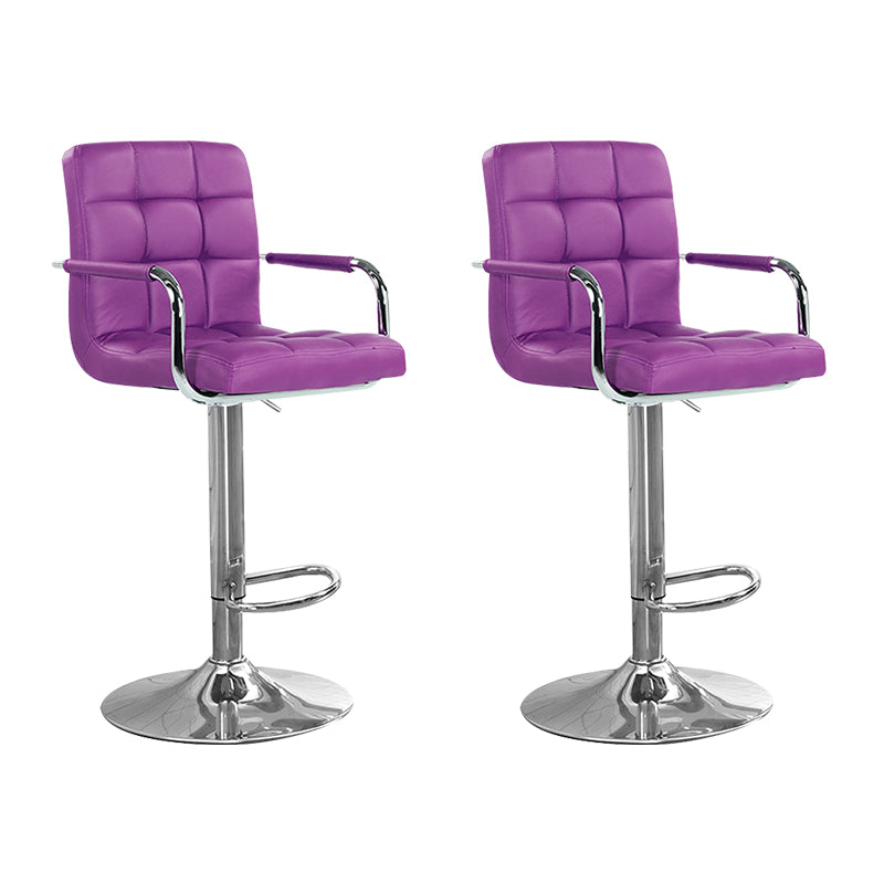 Taburete elevable con respaldo moderno, taburete de bar de acero para el hogar con cojín