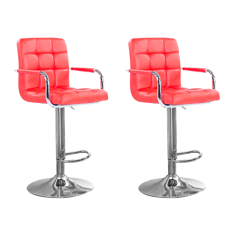 Taburete elevable con respaldo moderno, taburete de bar de acero para el hogar con cojín
