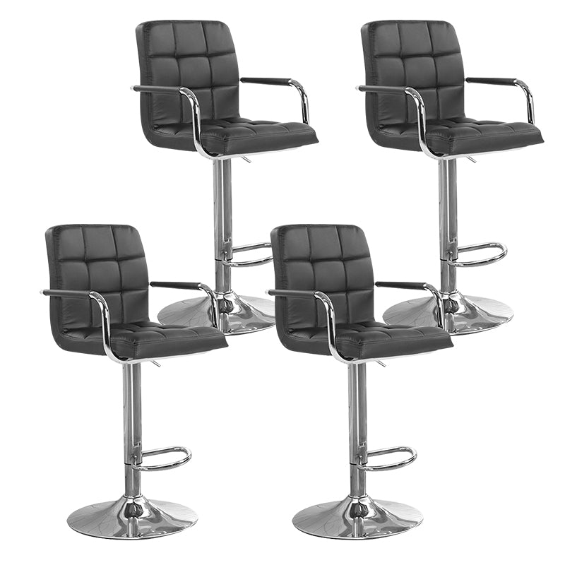 Taburete elevable con respaldo moderno, taburete de bar de acero para el hogar con cojín