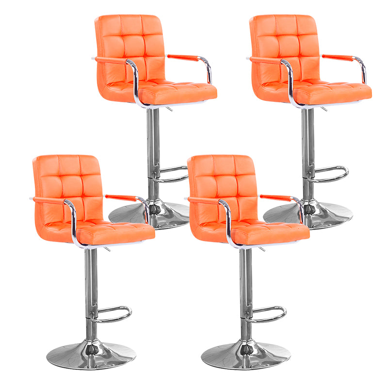 Taburete elevable con respaldo moderno, taburete de bar de acero para el hogar con cojín