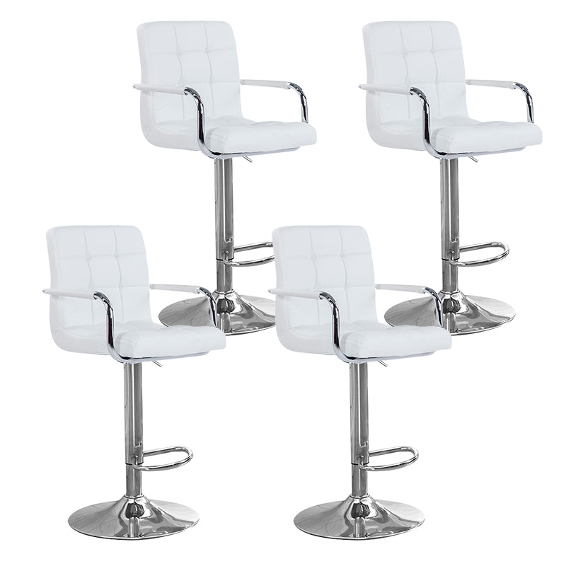 Taburete elevable con respaldo moderno, taburete de bar de acero para el hogar con cojín