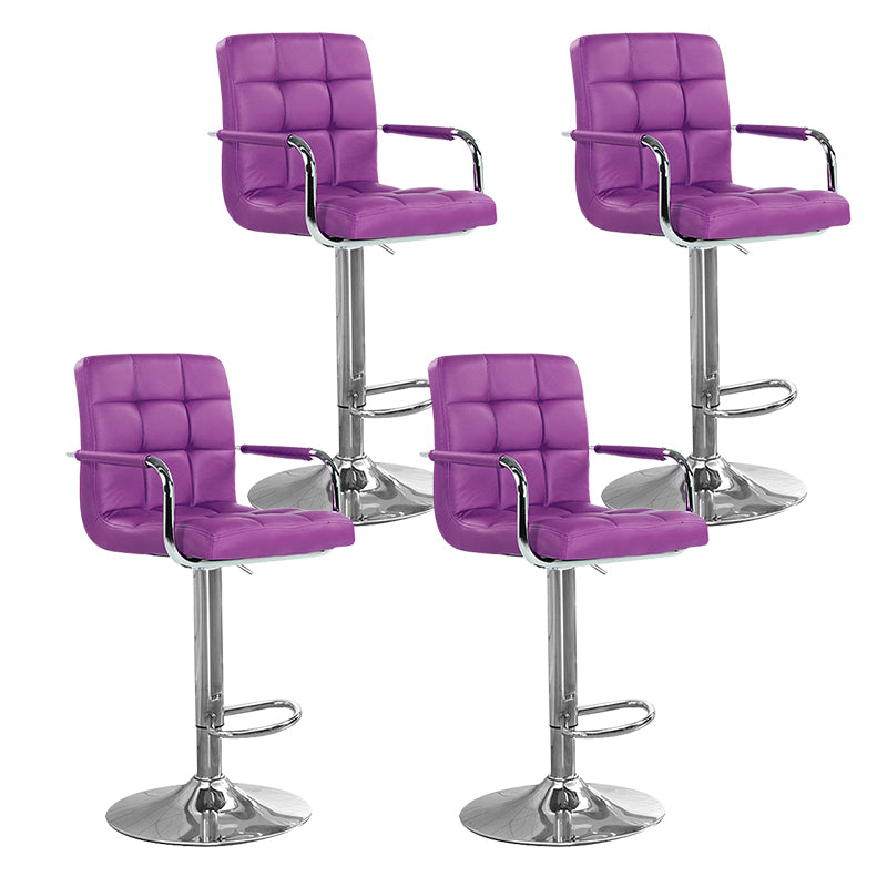 Taburete elevable con respaldo moderno, taburete de bar de acero para el hogar con cojín