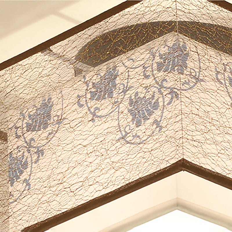 Chinese Style Flush Mounted Ceiling Lights with Fabric Shade Ceiling Mount Lighting