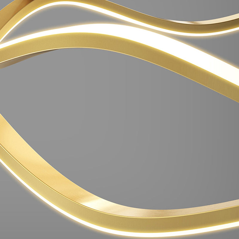 Metal Linear Chandelier Modern Style LED 2 Light Chandelier Lamp for Dining Room