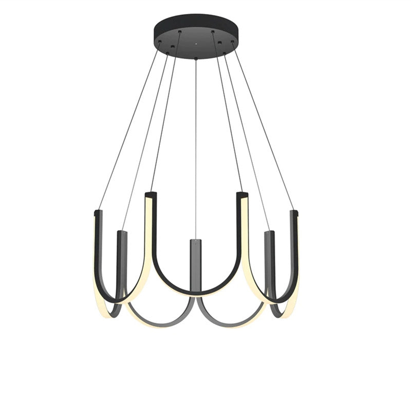 Nordic Aluminum Chandelier Geometric Multi Light Hanging Light for Restaurant