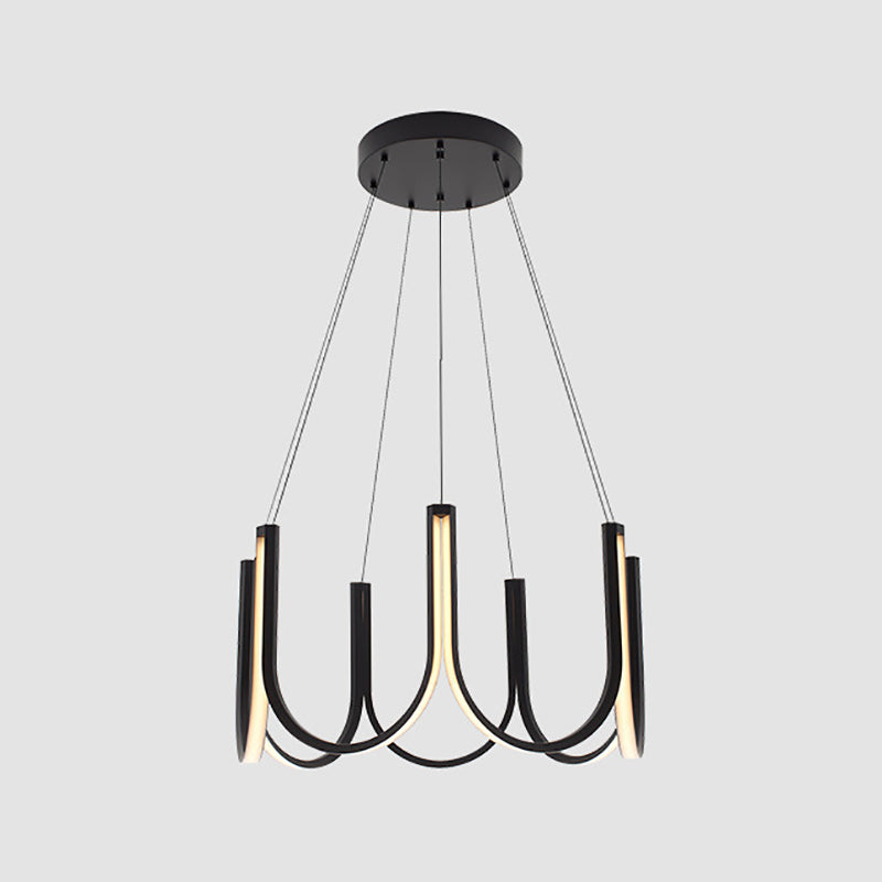 Nordic Aluminum Chandelier Geometric Multi Light Hanging Light for Restaurant