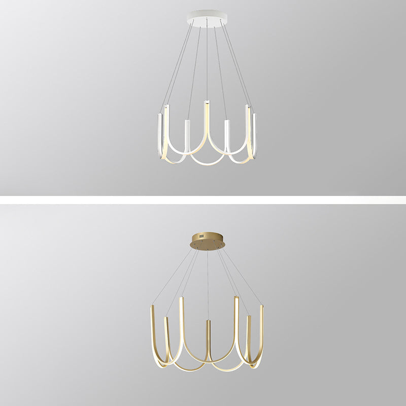 Nordic Aluminum Chandelier Geometric Multi Light Hanging Light for Restaurant