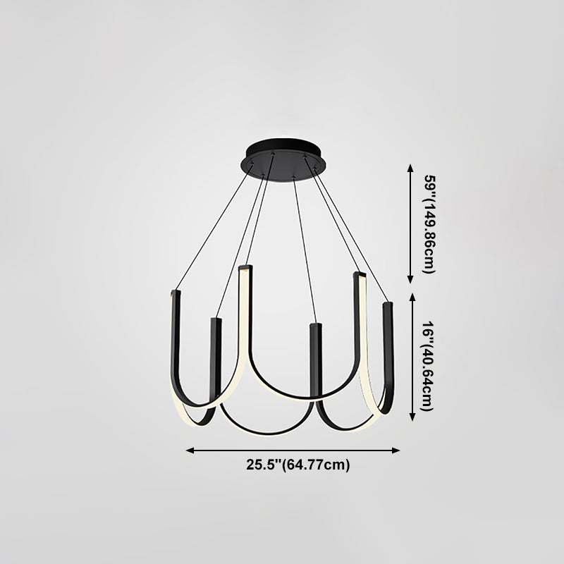 Nordic Aluminum Chandelier Geometric Multi Light Hanging Light for Restaurant