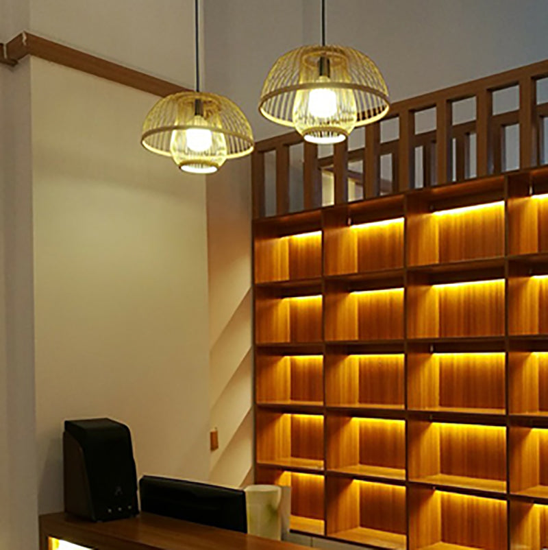 Bamboo moderne suspendu le luminaire pendentif simple pour le salon du salon