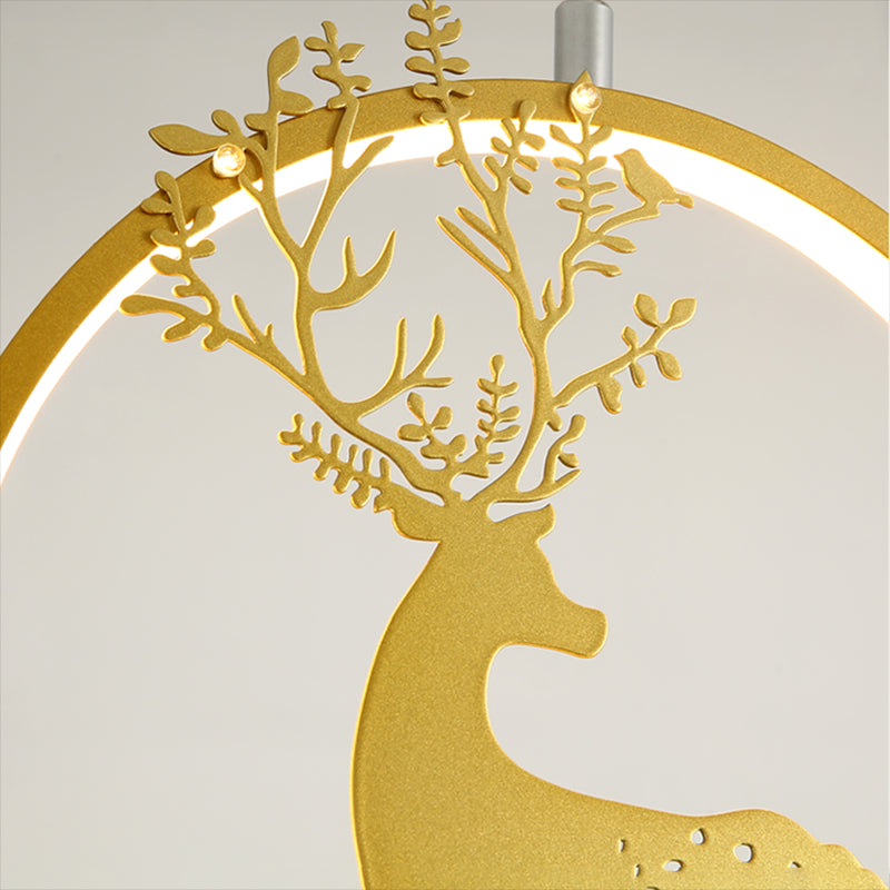 Candelier de la isla de ciervo moderno Candelera de 2 cabezas de restaurantes de iluminación colgante de iluminación