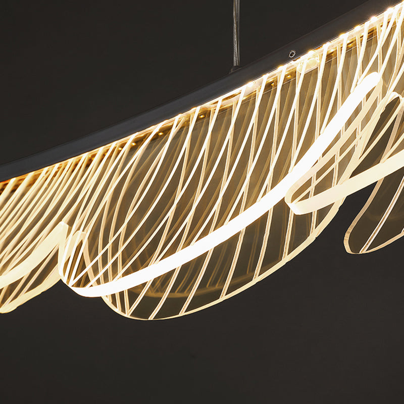 Modern Leaf Island Light 1-Light Restaurant Pendant Lighting Fixtures with Acrylic Shade