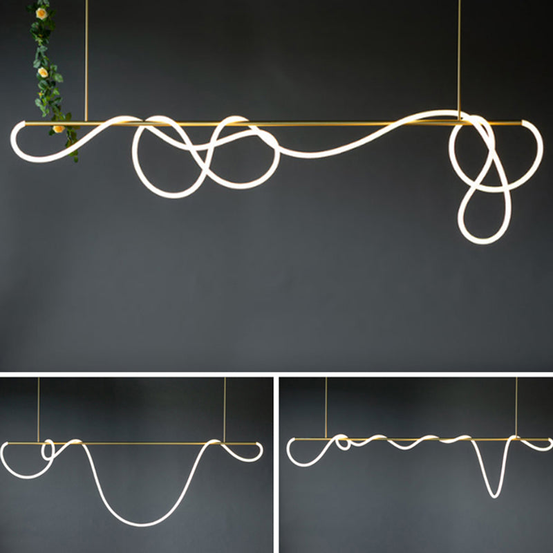 Modern Linear Island Chandelier 1-Light Restaurant Pendant Lighting Fixtures