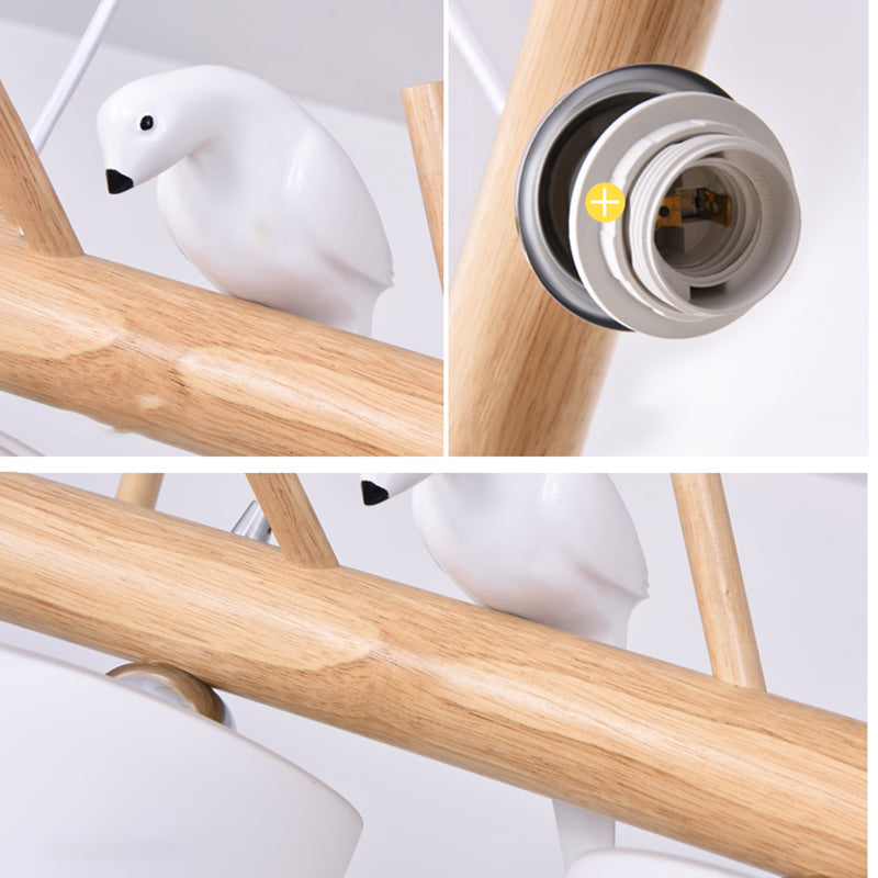 Modern Island Pendant Lamps Multi-Head Restaurant Hanging Light Fixtures with Glass Shade