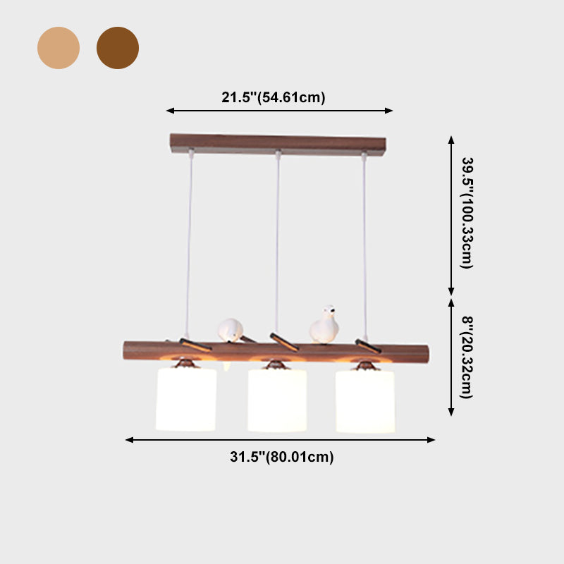 Modern Island Pendant Lamps Multi-Head Restaurant Hanging Light Fixtures with Glass Shade