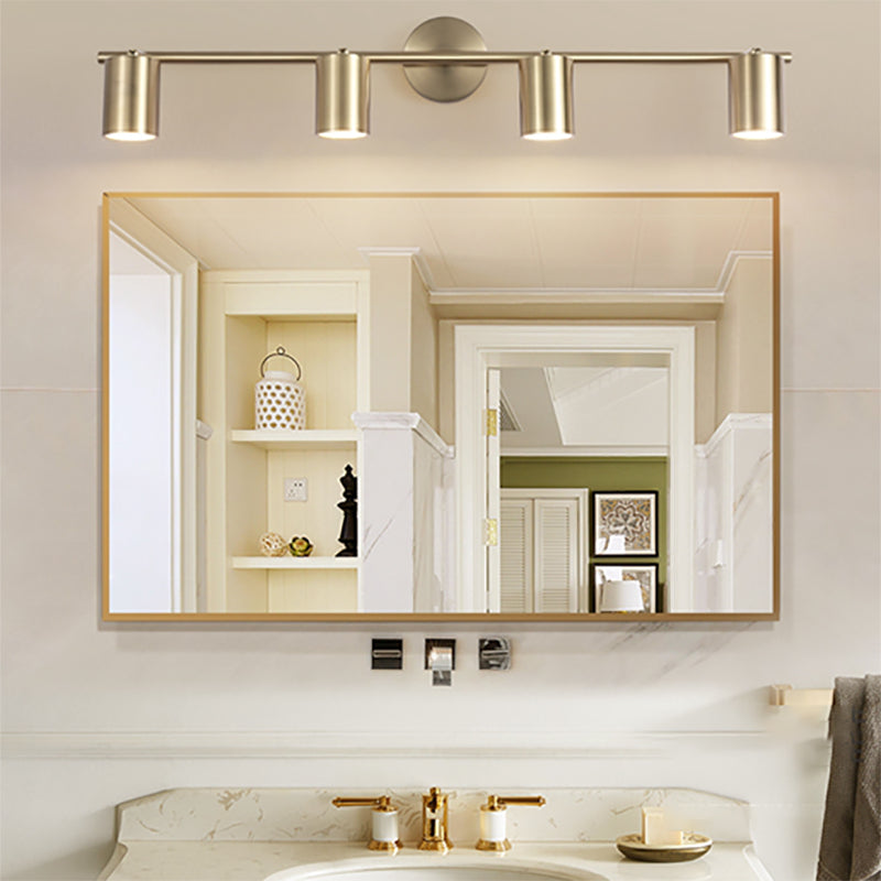 Gold Cylinder Mirror Light Modern Style Metal Wall Mount Lighting Fixture